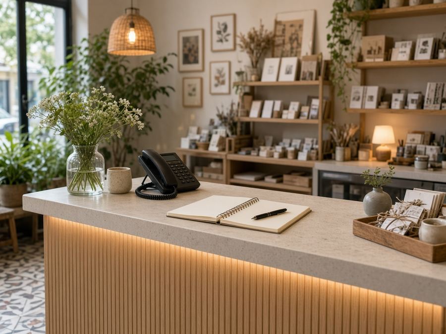 Contact desk at Echo Valley Studio in Plovdiv