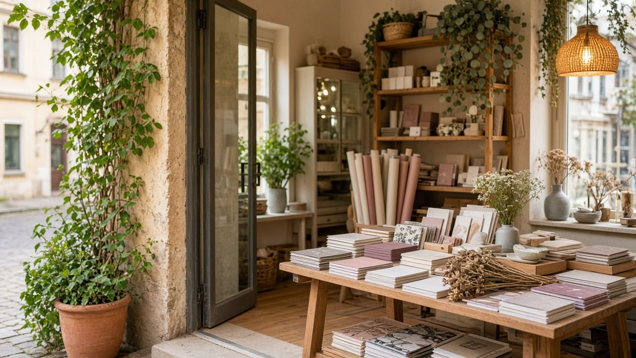 Stationery / paper goods / gift shop workspace at Echo Valley Studio